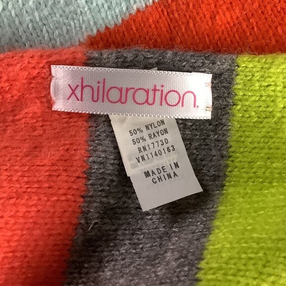 Xhilaration Women's Striped Multicolor Long Scarf Knitted Winter Accessory - Picture 3 of 10